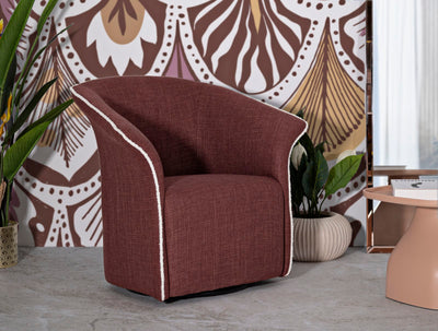 Fauteuil pivotant en velours bordeaux – Fauteuil d'appoint moderne Siena
