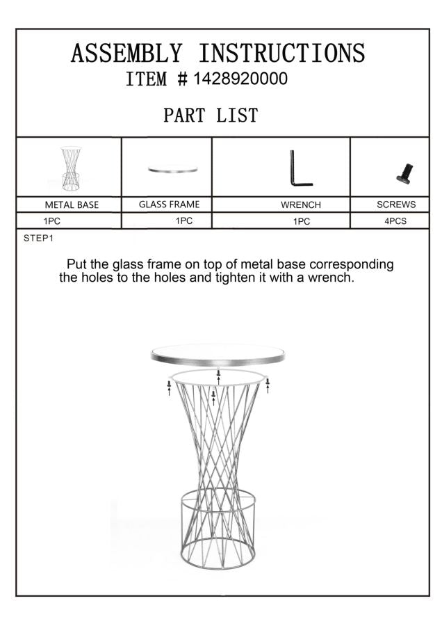 Table de bar haute en métal doré avec structure ajourée – Tower New Design