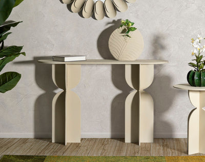 Console beige avec piètement sculptural – Entrée moderne Dune
