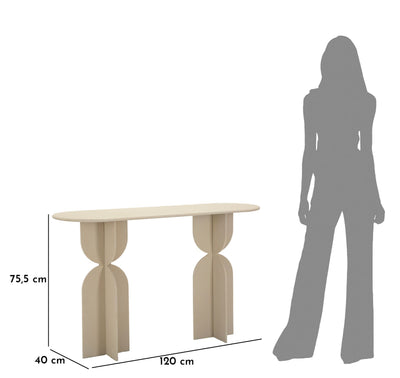 Console beige avec piètement sculptural – Entrée moderne Dune