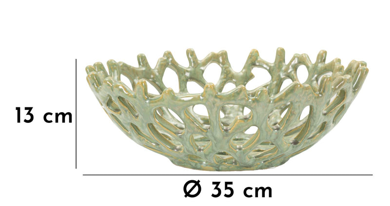 Bol décoratif vert en forme de corail – Bol décoratif moderne