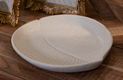 Plateau décoratif rond en résine blanche – Design moderne Stons