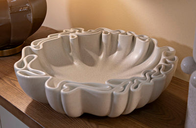 Bol décoratif en résine blanche – Collection Stons