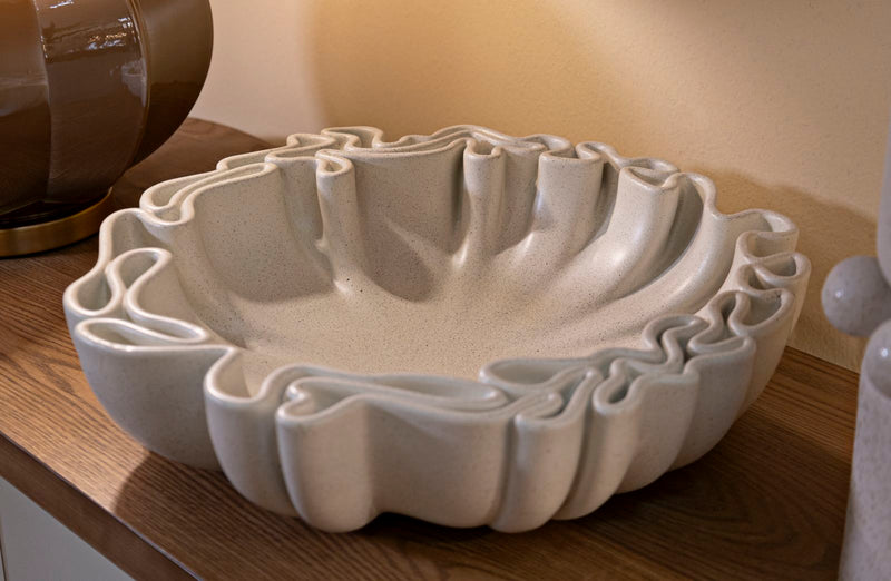 Bol décoratif en résine blanche – Collection Stons