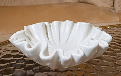 Bol décoratif en résine blanche – Style contemporain Stons