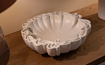 Bol décoratif en résine blanche – Collection Stons Modern