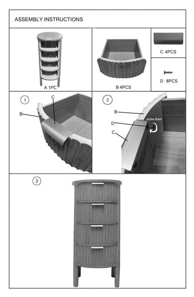 Commode haute en bois – Meuble de rangement Gothenburg