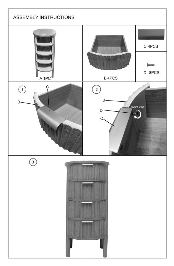 Commode haute en bois – Meuble de rangement Gothenburg