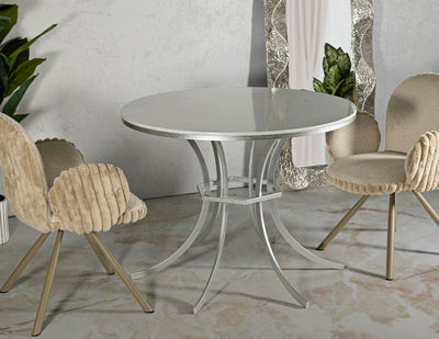 Table à manger ronde avec piètement doré – Istanbul Elegant Design