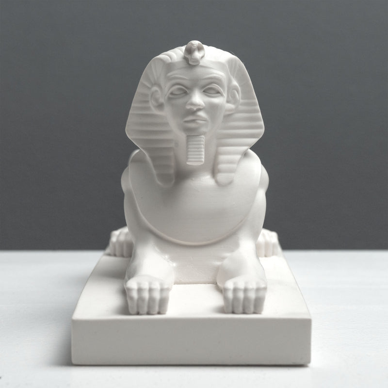 Sculpture du Sphinx Égyptien – Statue de Gizeh (Blanche)