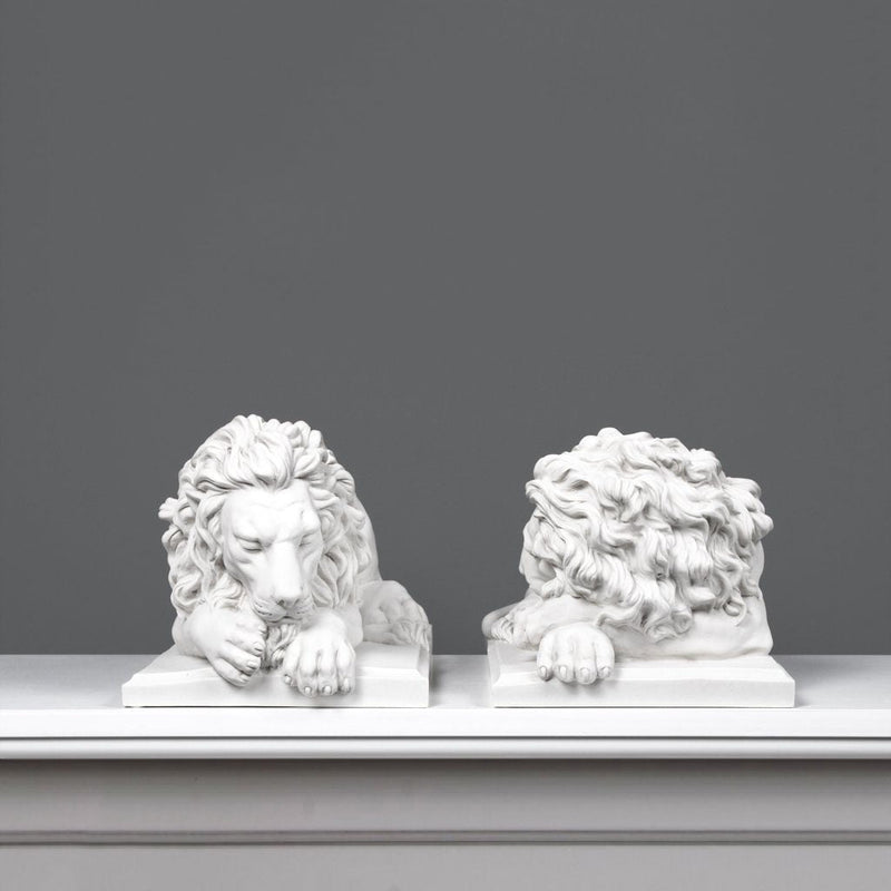 Grande statue de lions en paire - sculpture en marbre