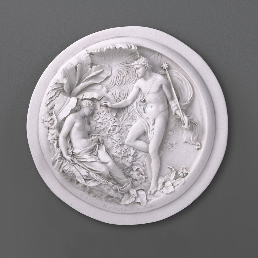 Déco murale fleur céramique bleu 17.4cm