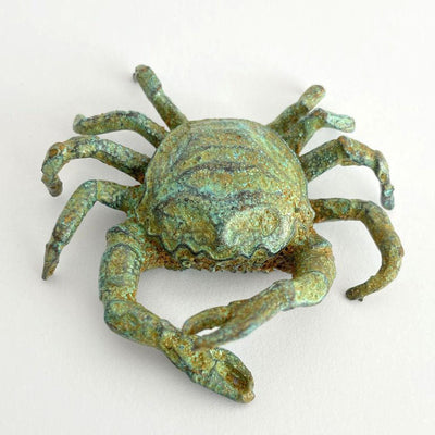 Statue Crabe - bronze vert