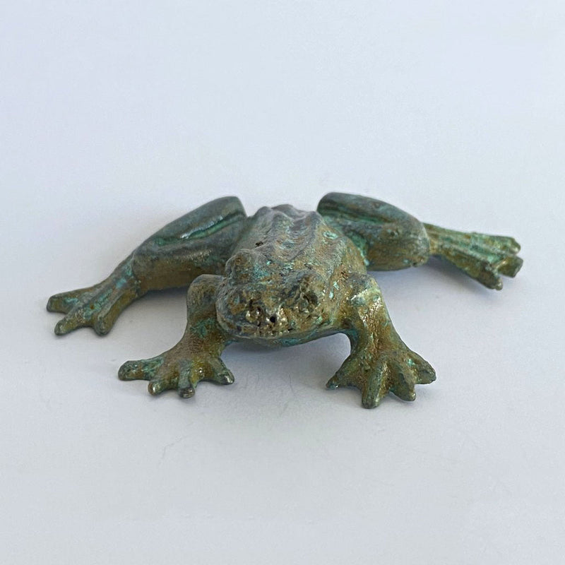 Statue Grenouille - bronze vert
