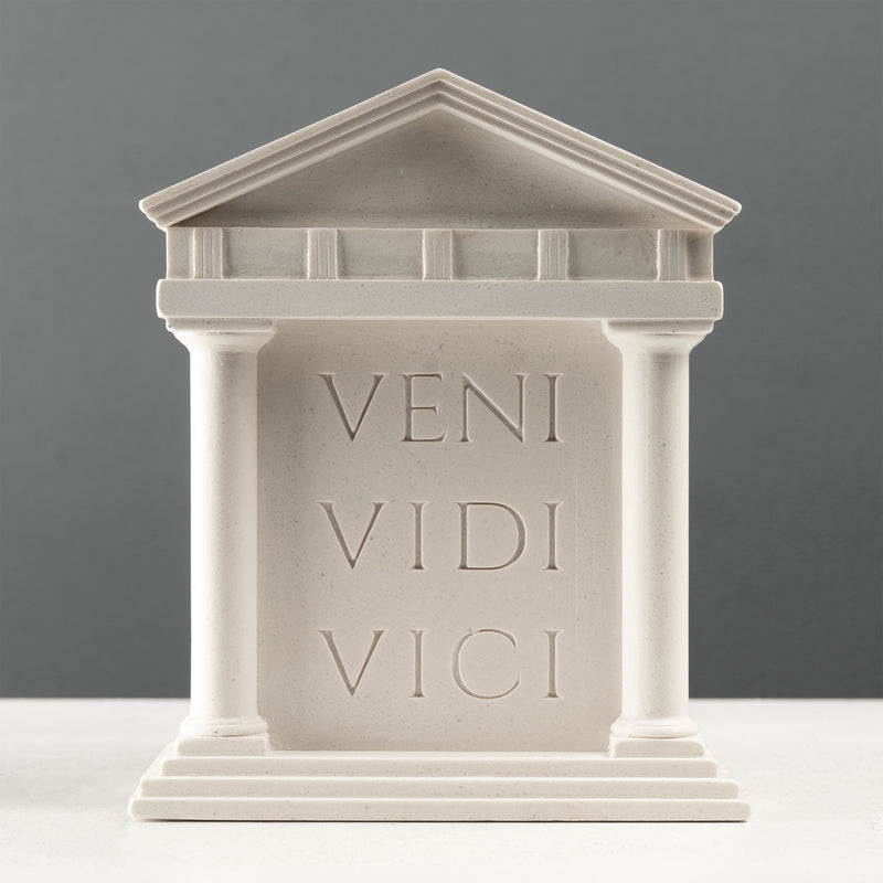 Serre-livres Veni Vidi Vici – Sculpture de temple romain