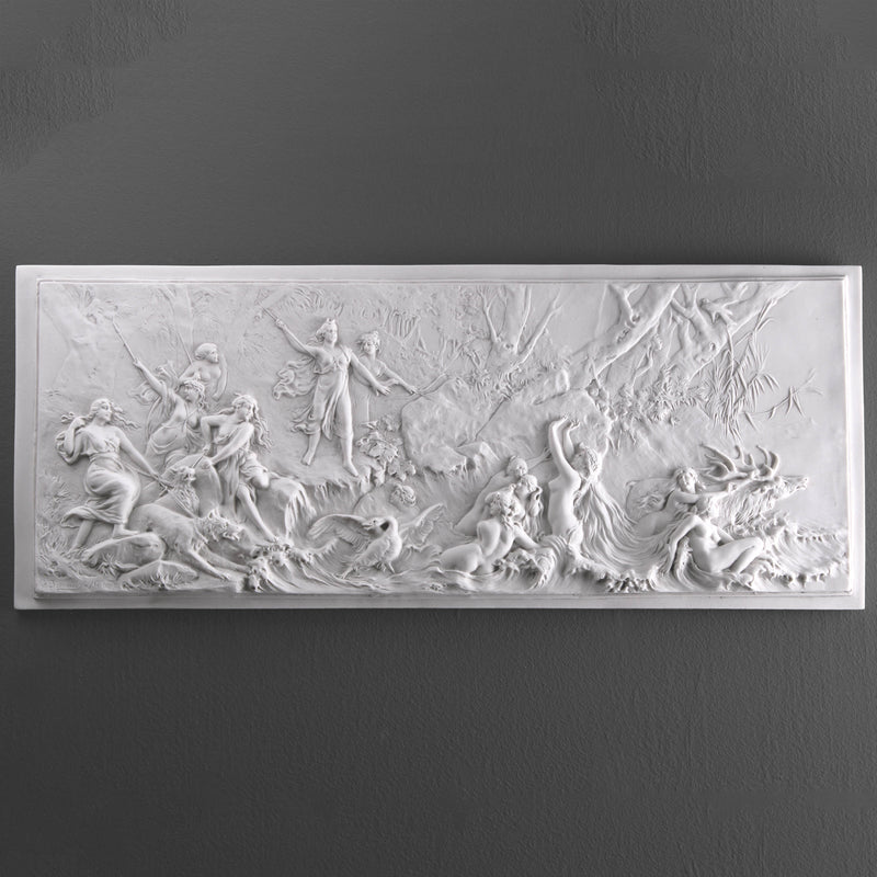 Bas-relief la chasse de Diane - sculpture en marbre