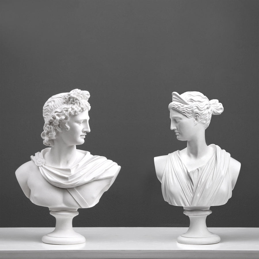 ABOOFAN Lot De 3 Statues Buste Grec - Athena, Apollon Et Tête Grecque En Résine Pour Décoration Nordique