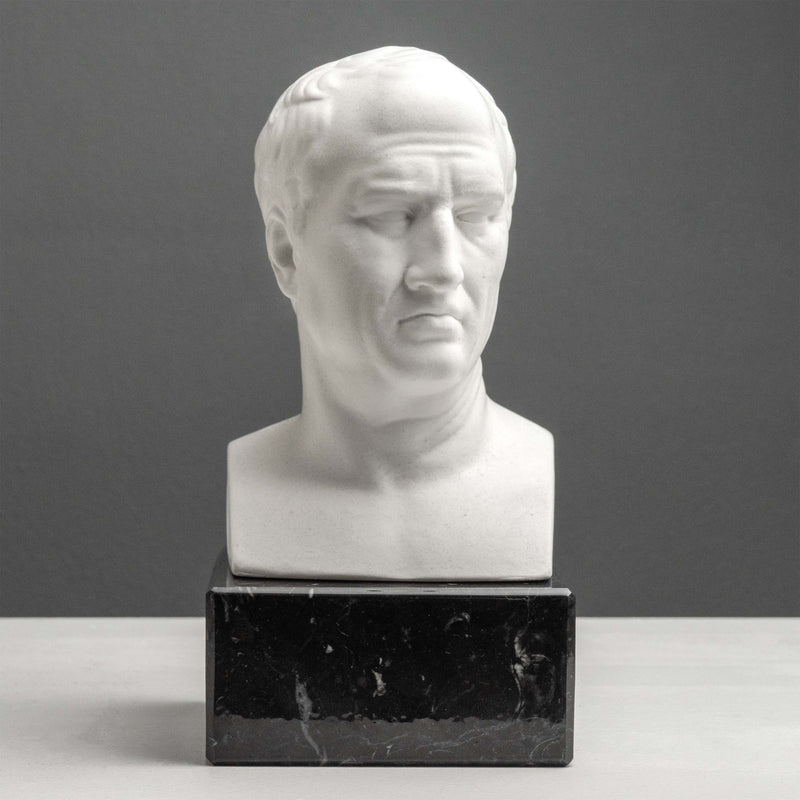 Buste de Cicéron Serre-Livres sur Socle en Marbre Noir