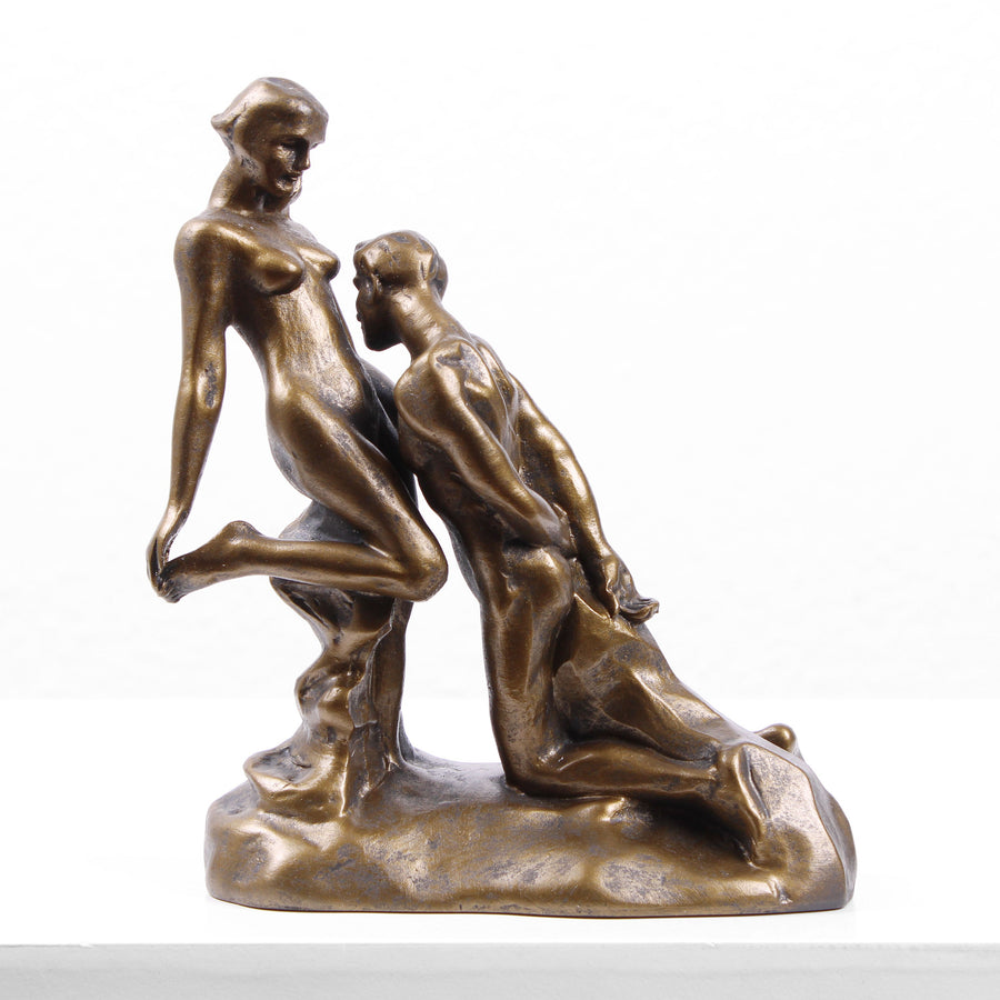Lot de 5 sculptures de femmes en bronze patiné - Hauteur : 27 cm