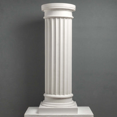 Colonne cannelée pour buste – Socle décoratif classique blanc