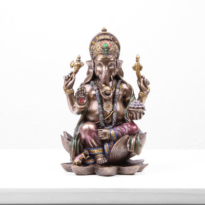 Statue de Ganesha, dieu indien (Sculpture en bronze moulé à froid)