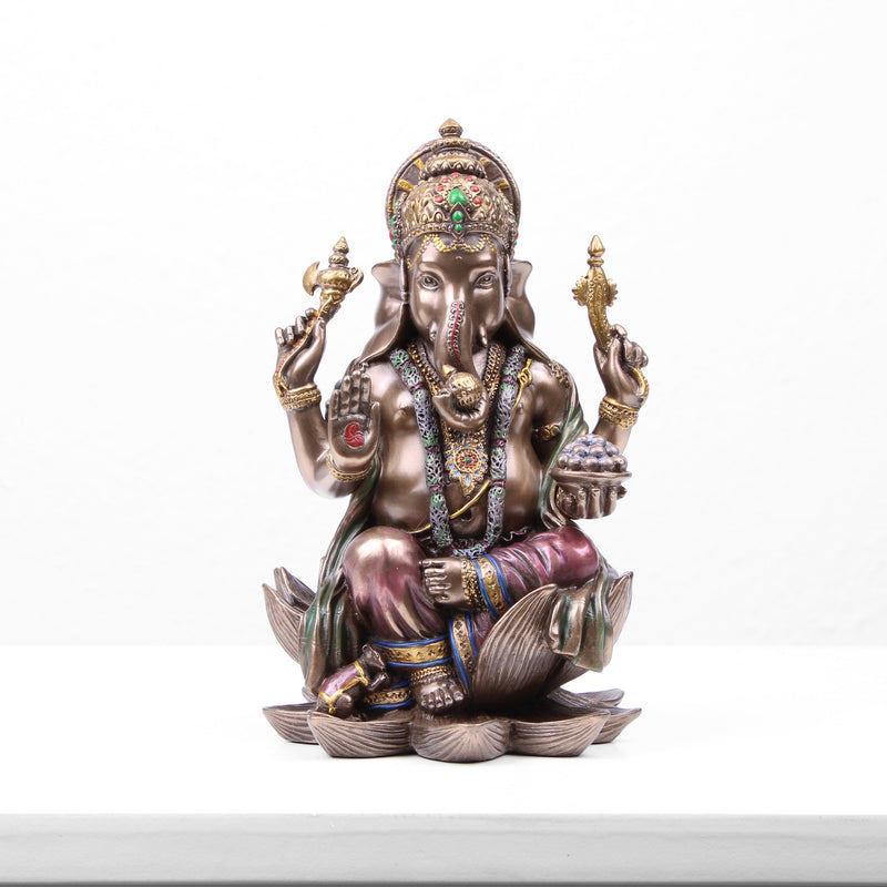 Statue de Ganesha, dieu indien (Sculpture en bronze moulé à froid)