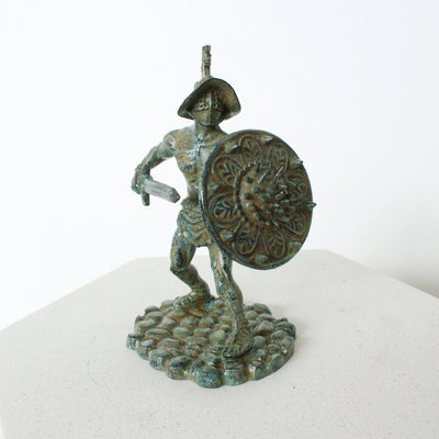 Statue de gladiateur - bronze vert