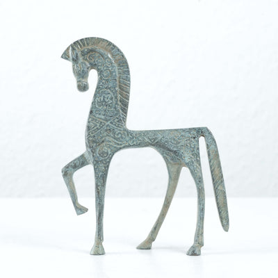 Statuette de cheval grec (petite taille, bronze vert)