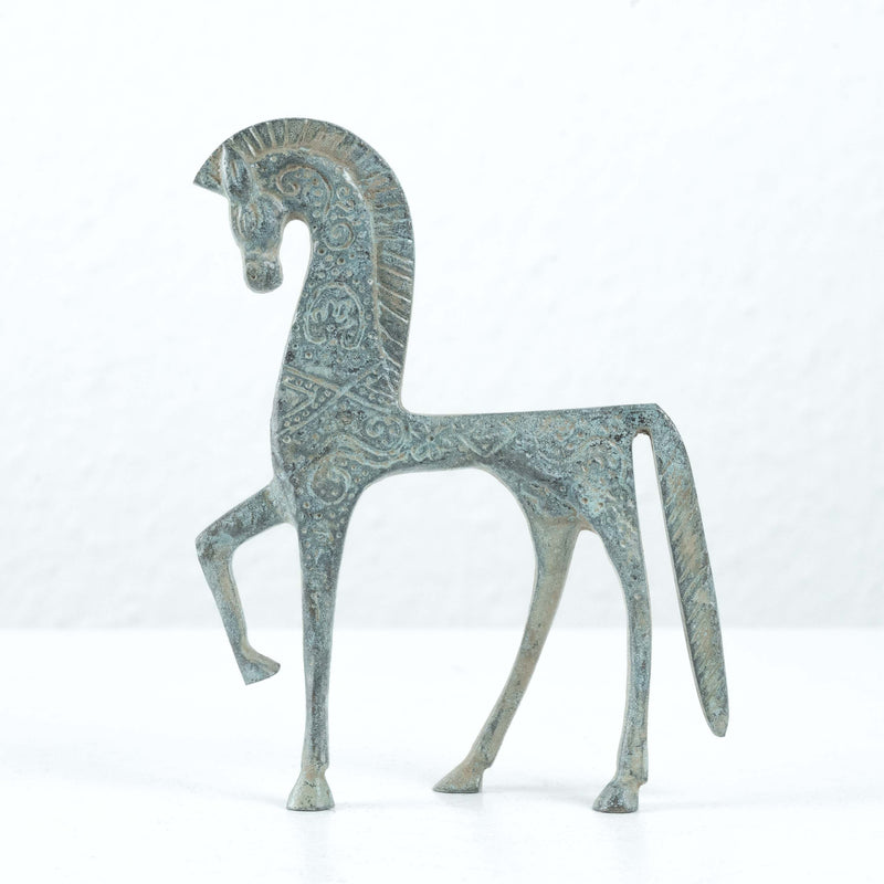 Statuette de cheval grec (petite taille, bronze vert)