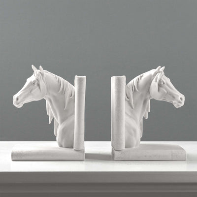 Serre-livres tête de cheval – Paire de bustes équestres