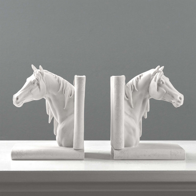 Serre-livres tête de cheval – Paire de bustes équestres