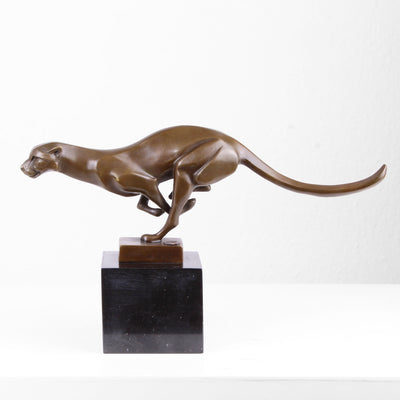 Statue de Jaguar en Bronze (Sculpture en Bronze Coulé à Chaud)