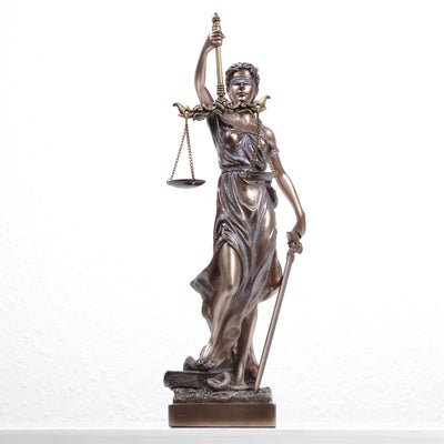 Statue Justice, Justitia (Sculpture en bronze coulé à froid)