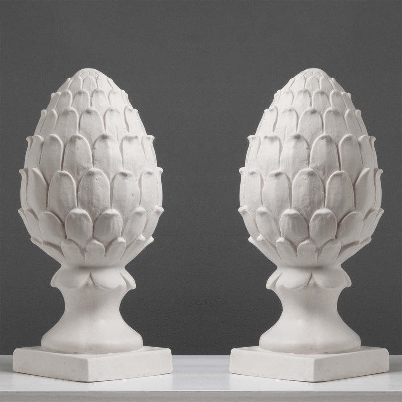 Paire de 2 Grandes Sculptures d’Artichaut de Jardin (Ornements Décoratifs)