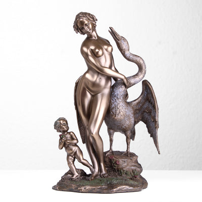 Sculpture de Léda et le Cygne (Statue en bronze coulé à froid)