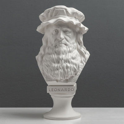 Buste de Léonard de Vinci – Maître de la Renaissance (Statue Blanche)