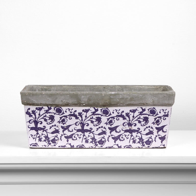 Jardiniere Rectangulaire Bleue Mediterraneenne