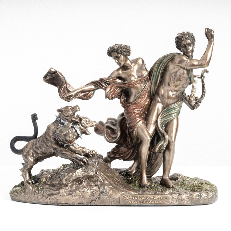 Statue d’Orphée et Eurydice – Fuyant les Enfers (Sculpture en Bronze à Froid)