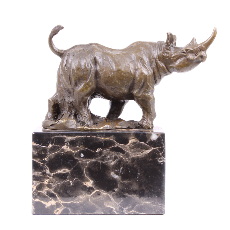 Statue de Rhinocéros en Bronze (Sculpture en Bronze Coulé à Chaud)