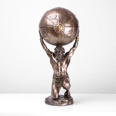 Statue d'Atlas portant le monde (Sculpture en bronze coulé à froid)