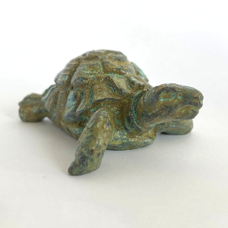 Statue Tortue - bronze vert