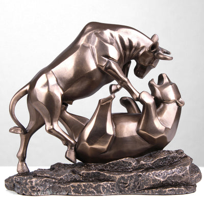 Statue de taureau et ours de Wall Street (Bronze coulé à froid)
