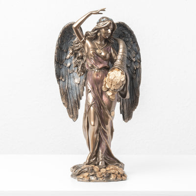 Fortuna Ailée avec Corne d’Abondance – Statue de la Déesse de la Fortune (Bronze à froid)