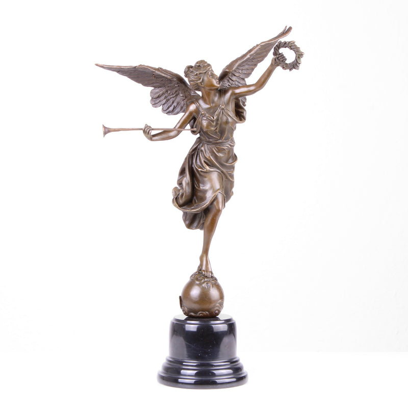 Statue de la Déesse Ailée de la Victoire en Bronze (Sculpture en Bronze Coulé à Chaud)