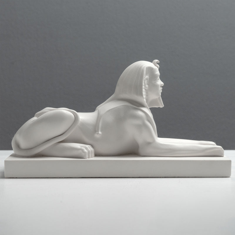 Sculpture du Sphinx Égyptien – Statue de Gizeh (Blanche)