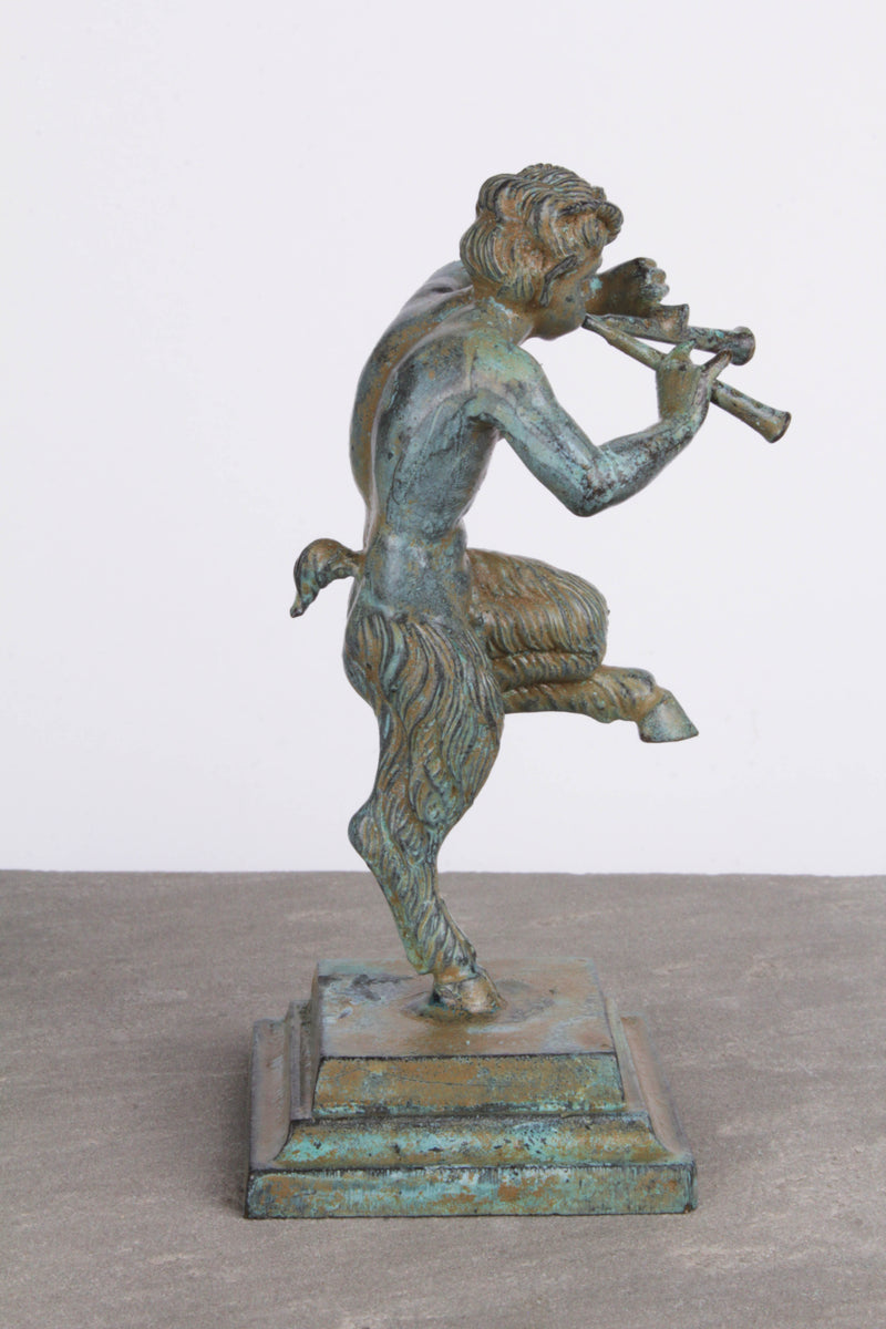 Statuette Satyre - bronze vert