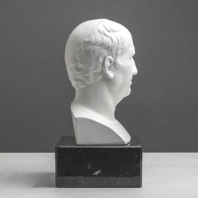 Buste de Cicéron Serre-Livres sur Socle en Marbre Noir