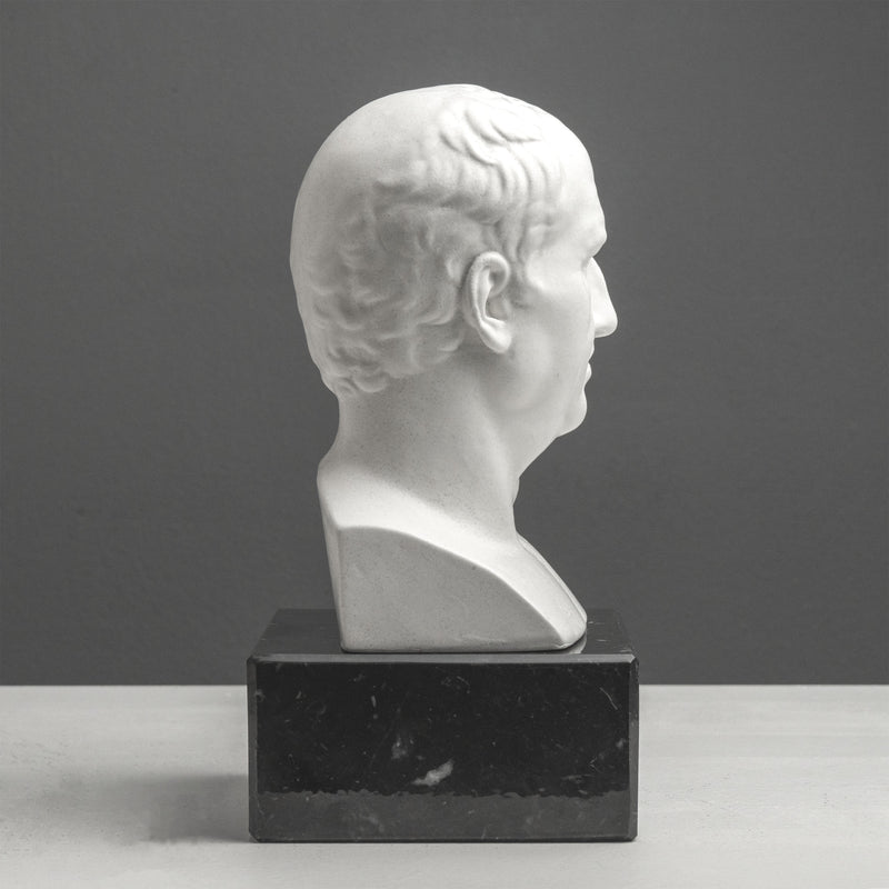 Buste de Cicéron Serre-Livres sur Socle en Marbre Noir