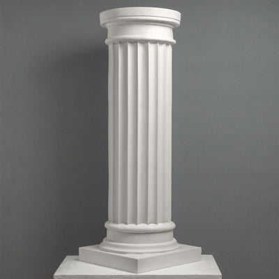 Colonne cannelée pour buste – Socle décoratif classique blanc