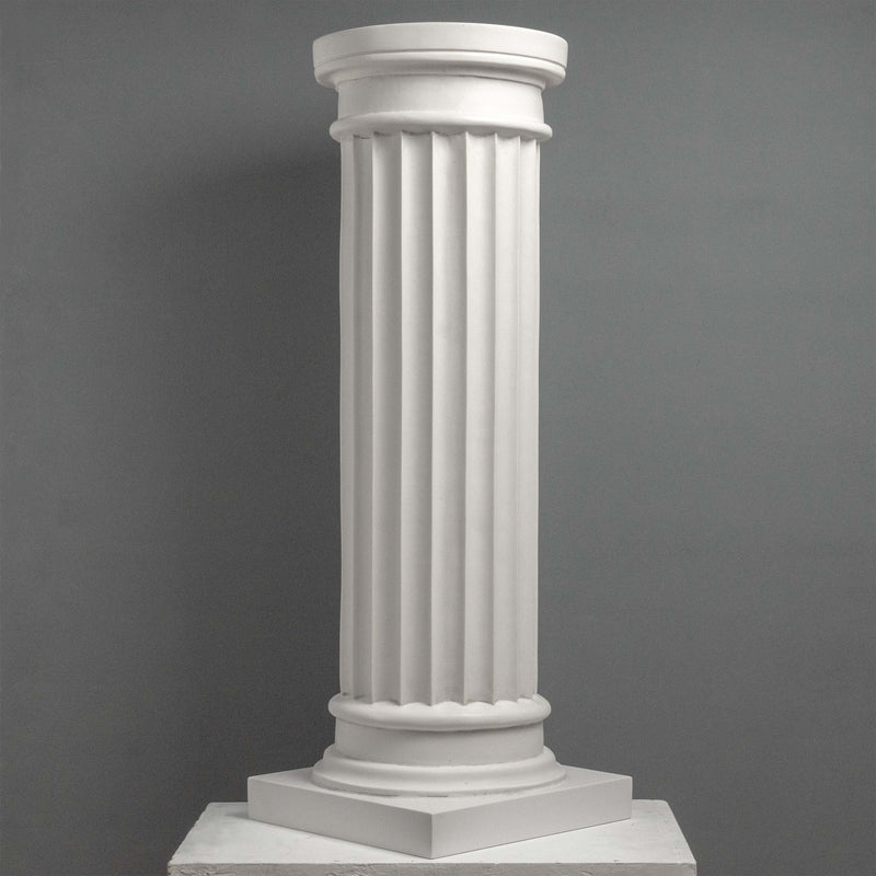 Colonne cannelée pour buste – Socle décoratif classique blanc